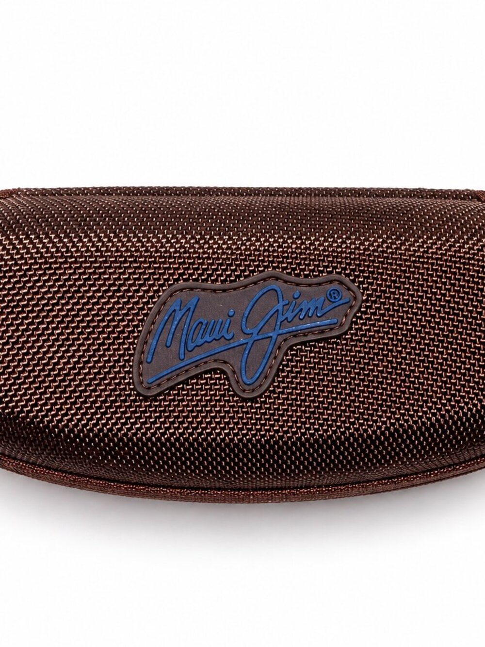 Maui Jim Woven Hard Shell Sunglasses Eyeglasses Case Brown Zipper Logo